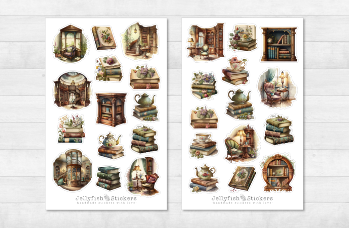 Bücher Sticker Set