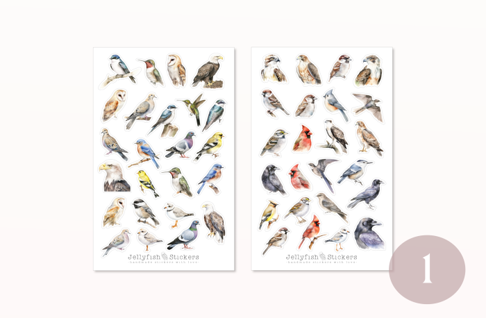 Vögel Sticker Set