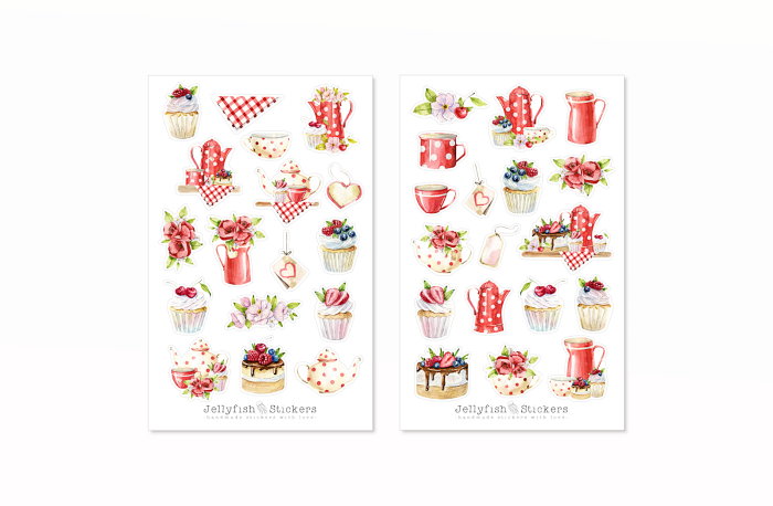 Rote Küche Sticker Set