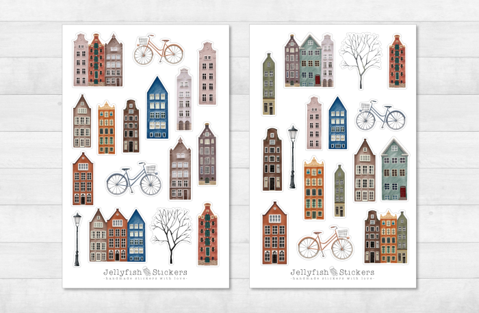 Häuser Sticker Set