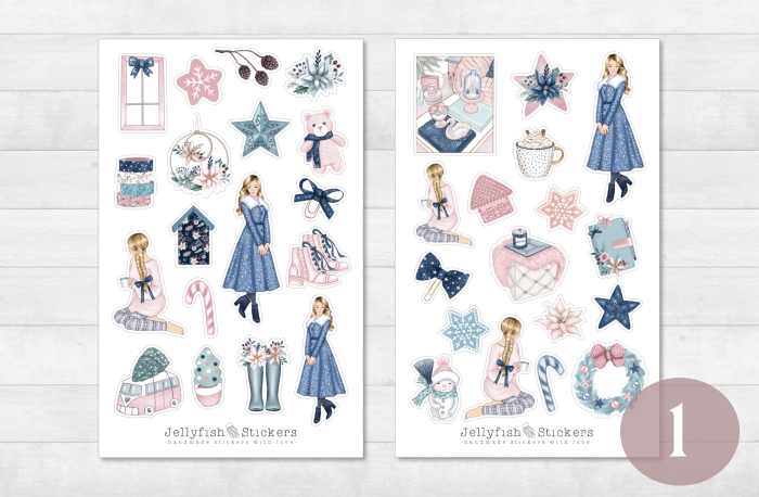 Winter Girls Sticker Set