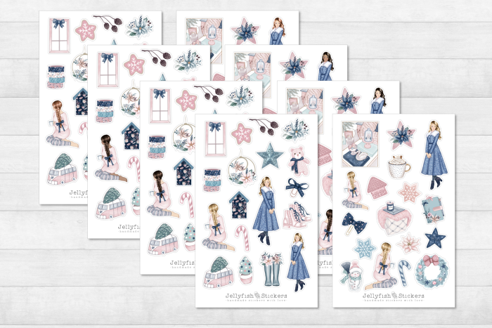 Winter Girls Sticker Set