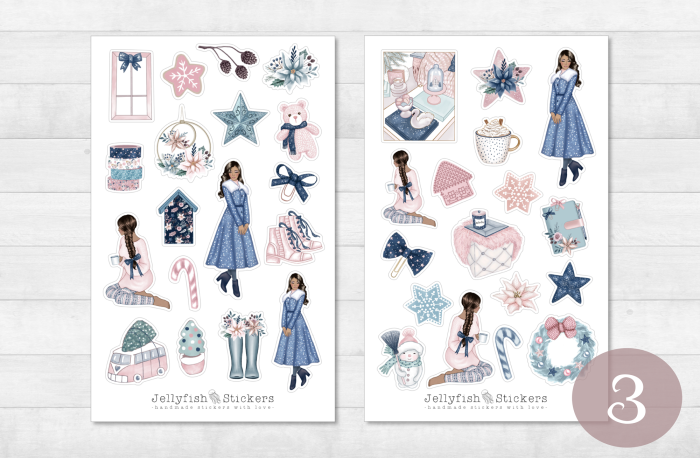 Winter Girls Sticker Set