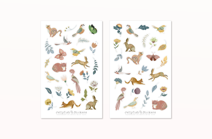 Mystische Waldtiere Sticker Set