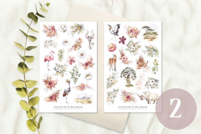 Tiere und Pflanzen Afrikas Sticker Set