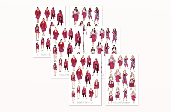 Mädchen Mode Sticker Set