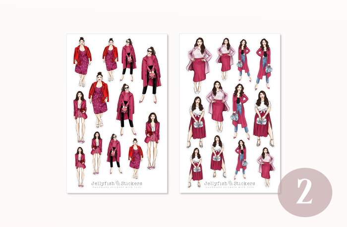 Mädchen Mode Sticker Set