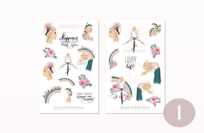 Mädchen Frühling Sticker Set