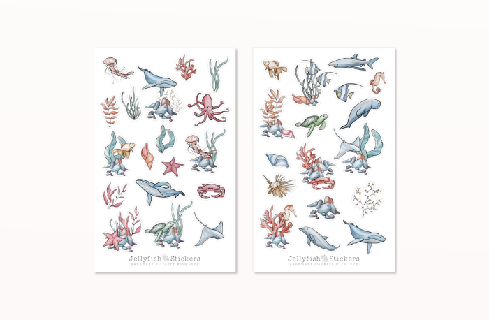 Sea Creatures Sticker Set