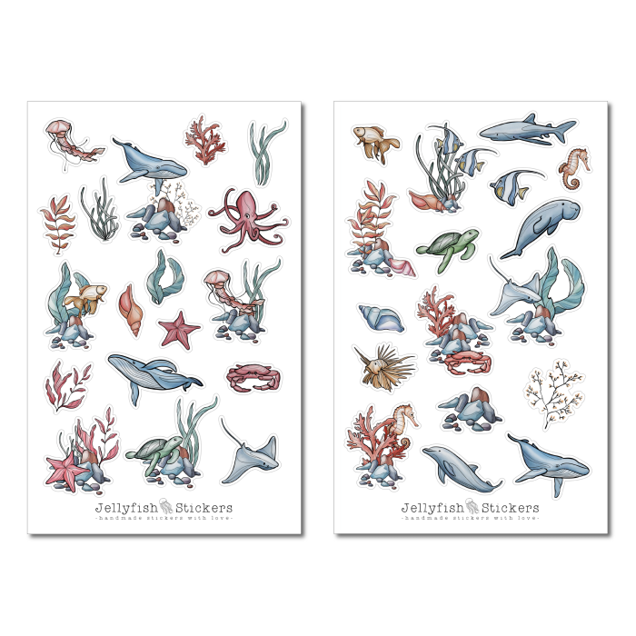 Sea Creatures Sticker Set