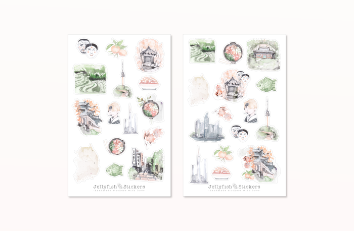 Südkorea Sticker Set