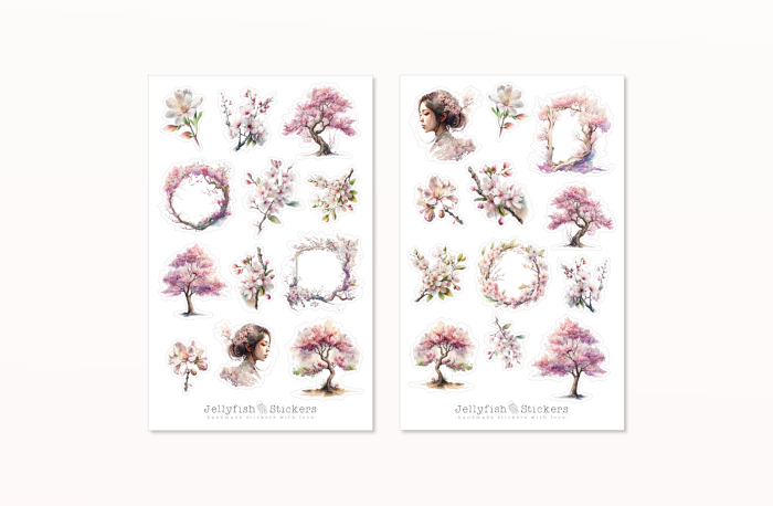 Kirschblüten Sticker Set