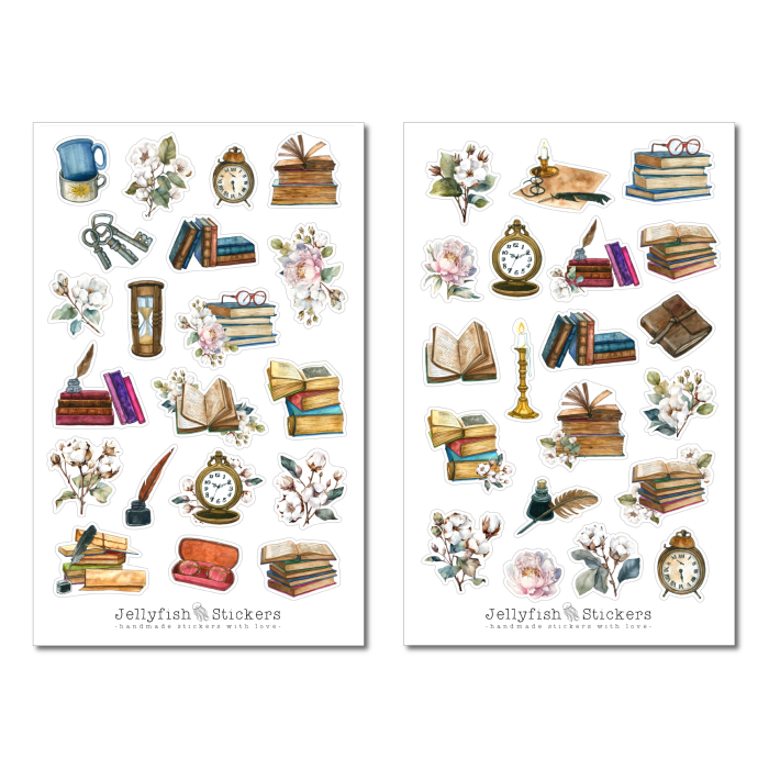 Bücher Sticker Set