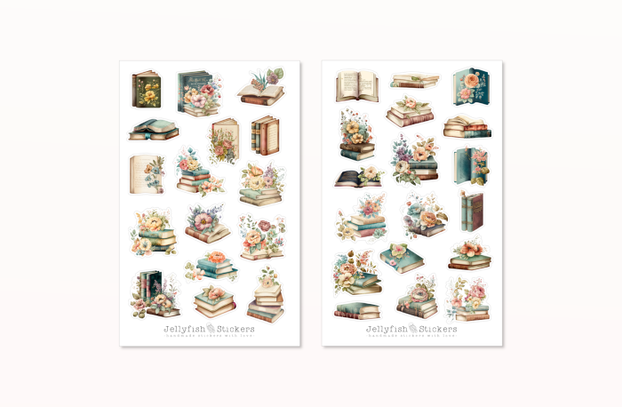 Bücher Sticker Set