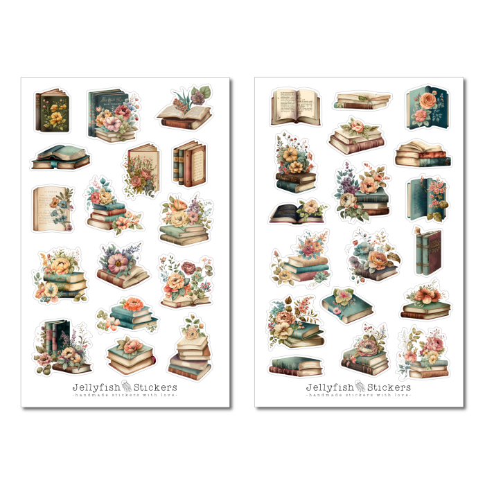 Bücher Sticker Set