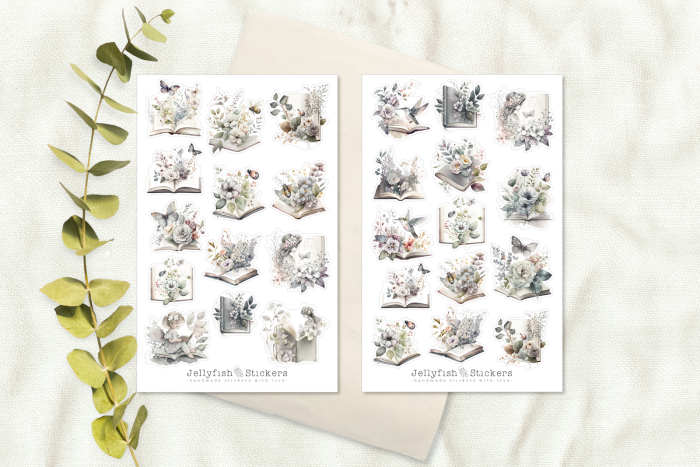 Bücher Vintage Sticker Set