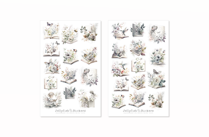 Bücher Vintage Sticker Set