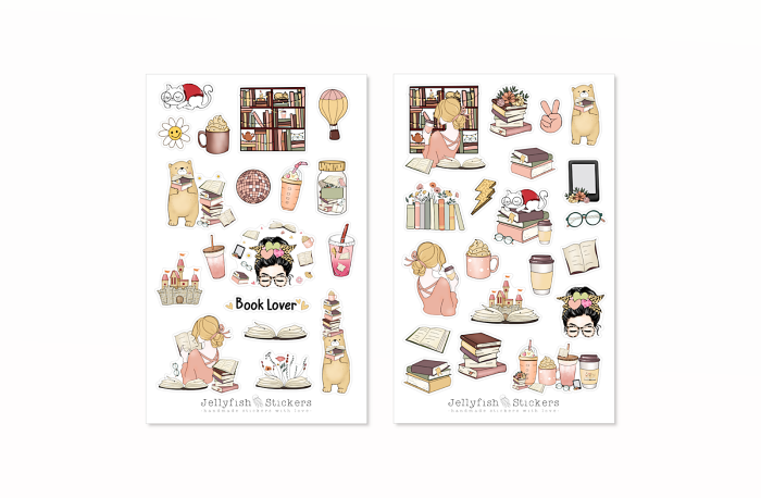 Bücher Sticker Set