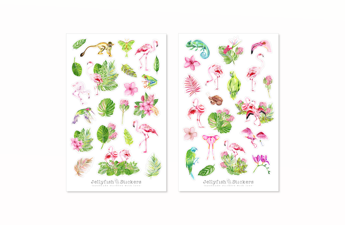 Tropisches Sticker Set