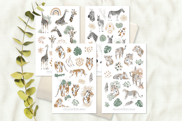 Wildtiere Afrika Sticker Set