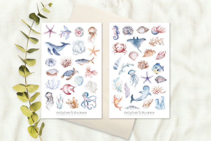 Meerestiere Sticker Set