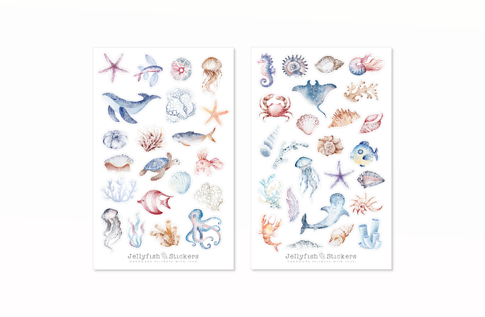 Meerestiere Sticker Set