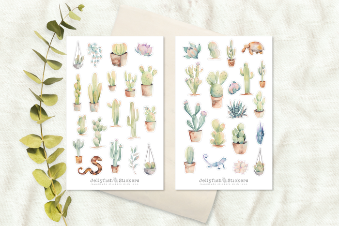 Kaktus Sticker Set