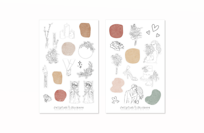 Hochzeit Sticker Set