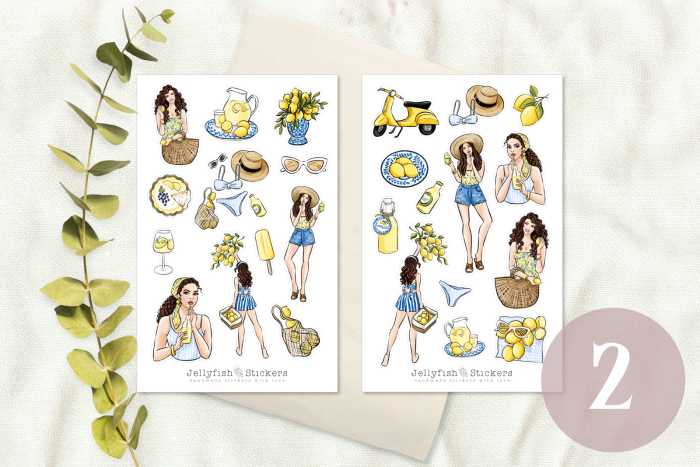 Mädchen Sommer Sticker Set
