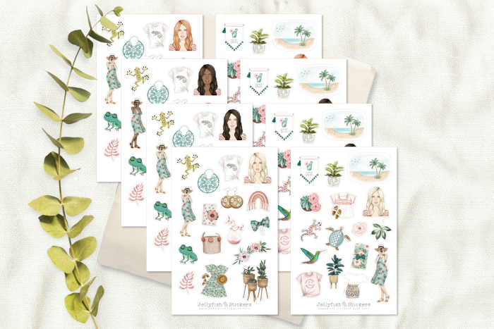 Mädchen Sommer Sticker Set