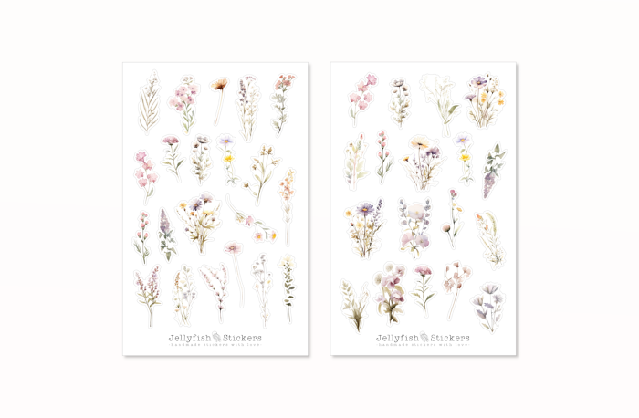Wildblumen Sticker Set