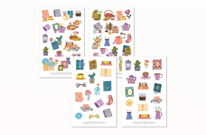 Bücher Sticker Set
