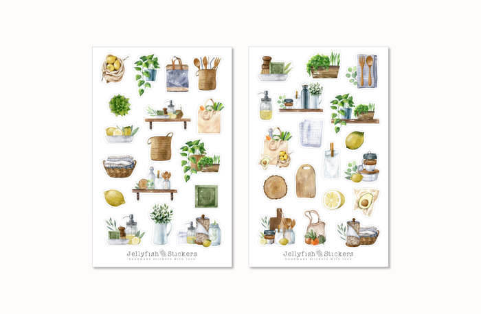 Nachhaltige Küche Sticker Set
