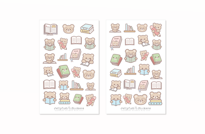 Bücher Sticker Set