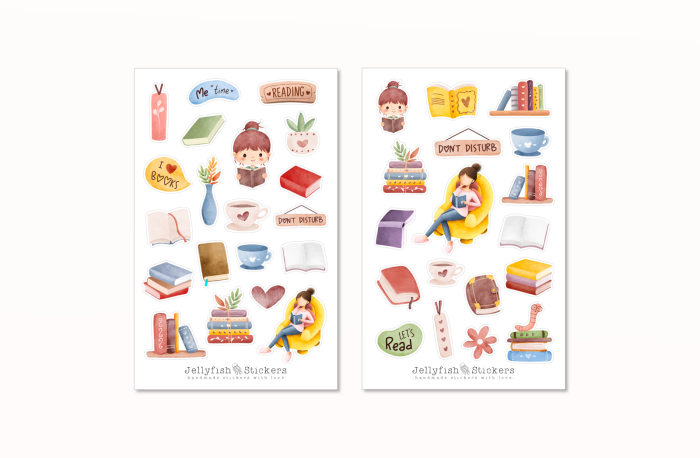 Bücher Sticker Set