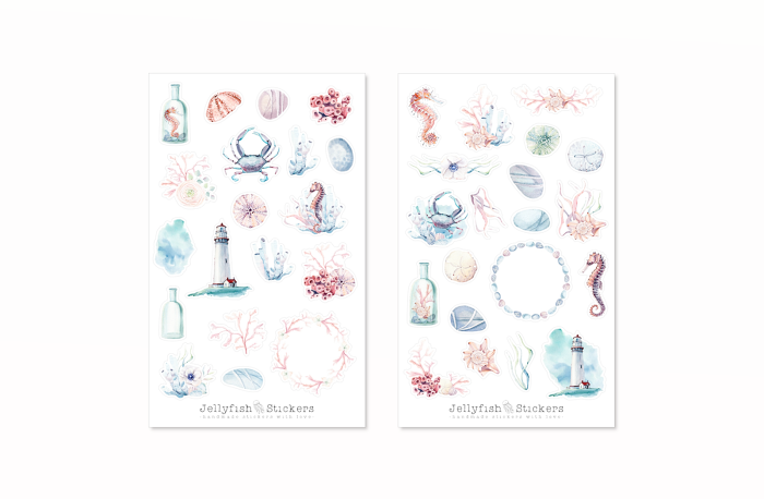 Meerestiere Sticker Set
