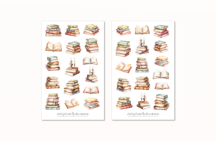 Bücher Sticker Set