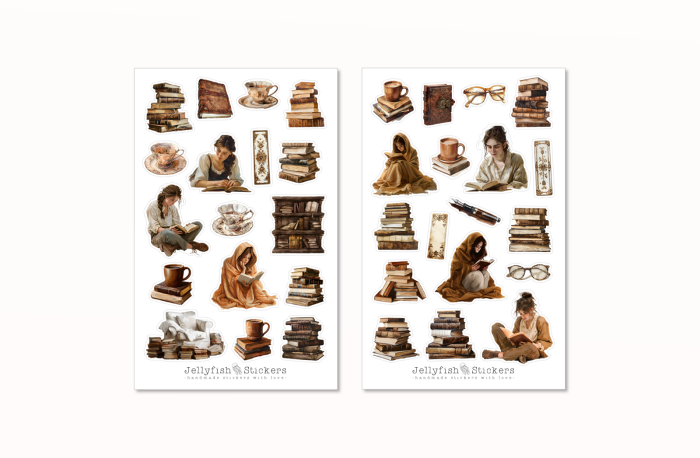 Bücher Sticker Set