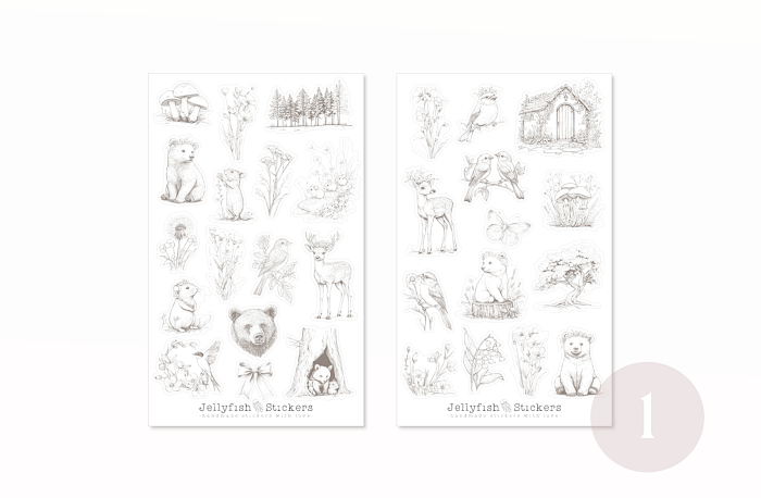 Waldtiere Sticker Set
