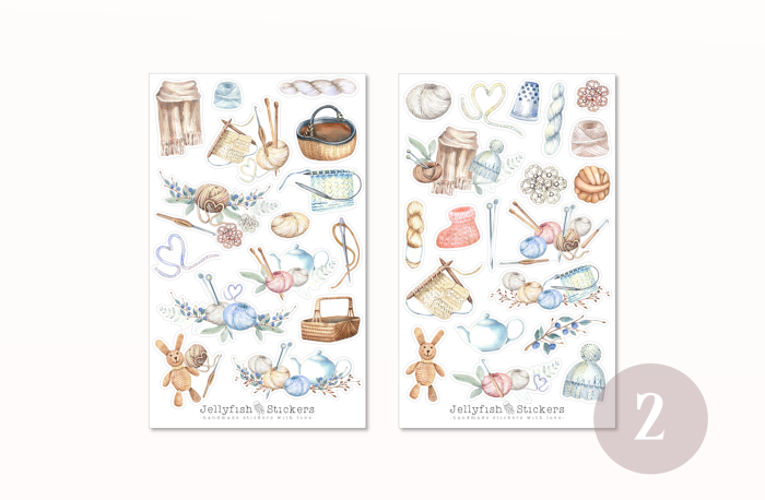 Knitting and Crochet Sticker Set