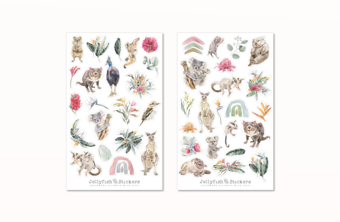 Tiere Australien Sticker Set