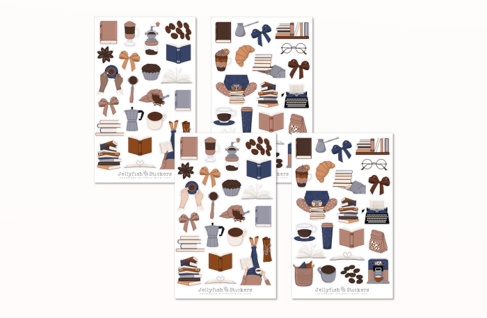 Mädchen Bücher Sticker Set