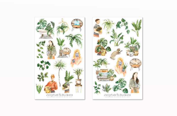Zimmerpflanzen Sticker Set