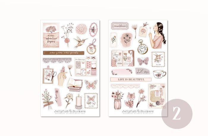 Mädchen Neujahr Sticker Set