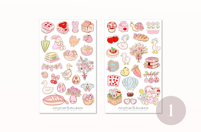 Rosa Frühling Sticker Set