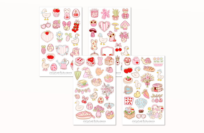 Rosa Frühling Sticker Set