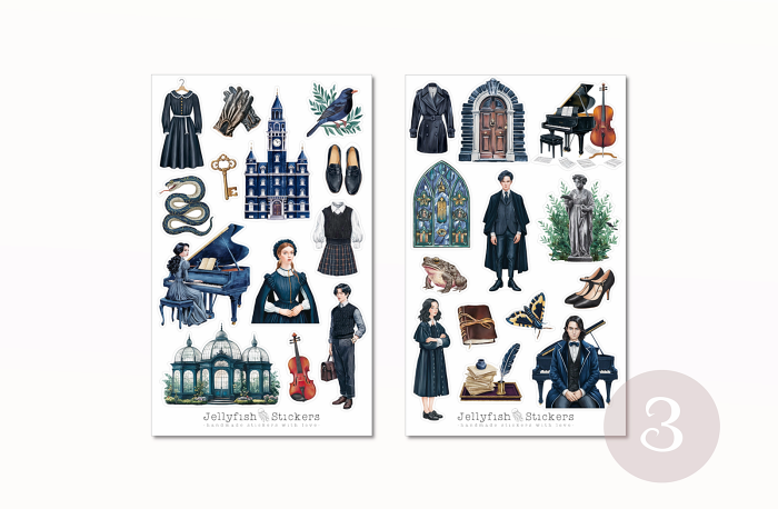 Dark Academia Sticker Set