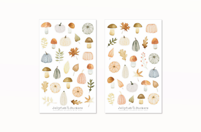 Pumpkins and Mushrooms Sticker Set
