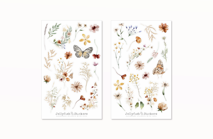Wildblumen Sticker Set