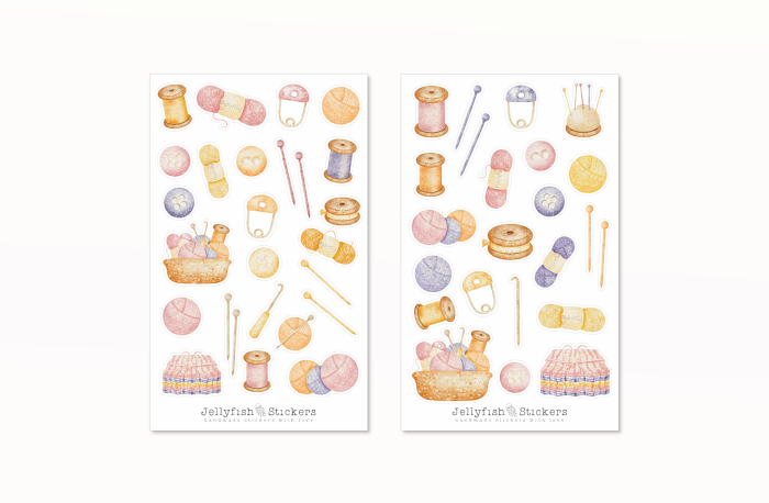 Stricken und Häkeln Sticker Set
